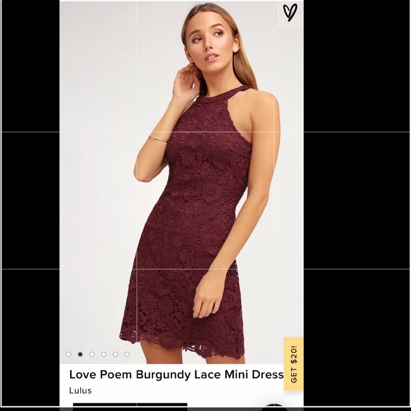 Love Poem Burgundy Lace Mini Dress - Picture 5 of 8